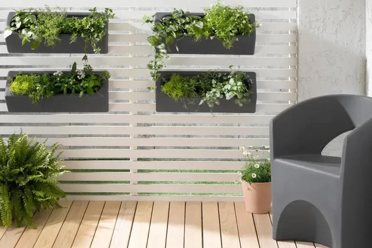 Dalya Dark Gray Wall Planters, Set of 4