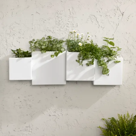 Dalya White Wall Planters, Set of 2 - South Shore