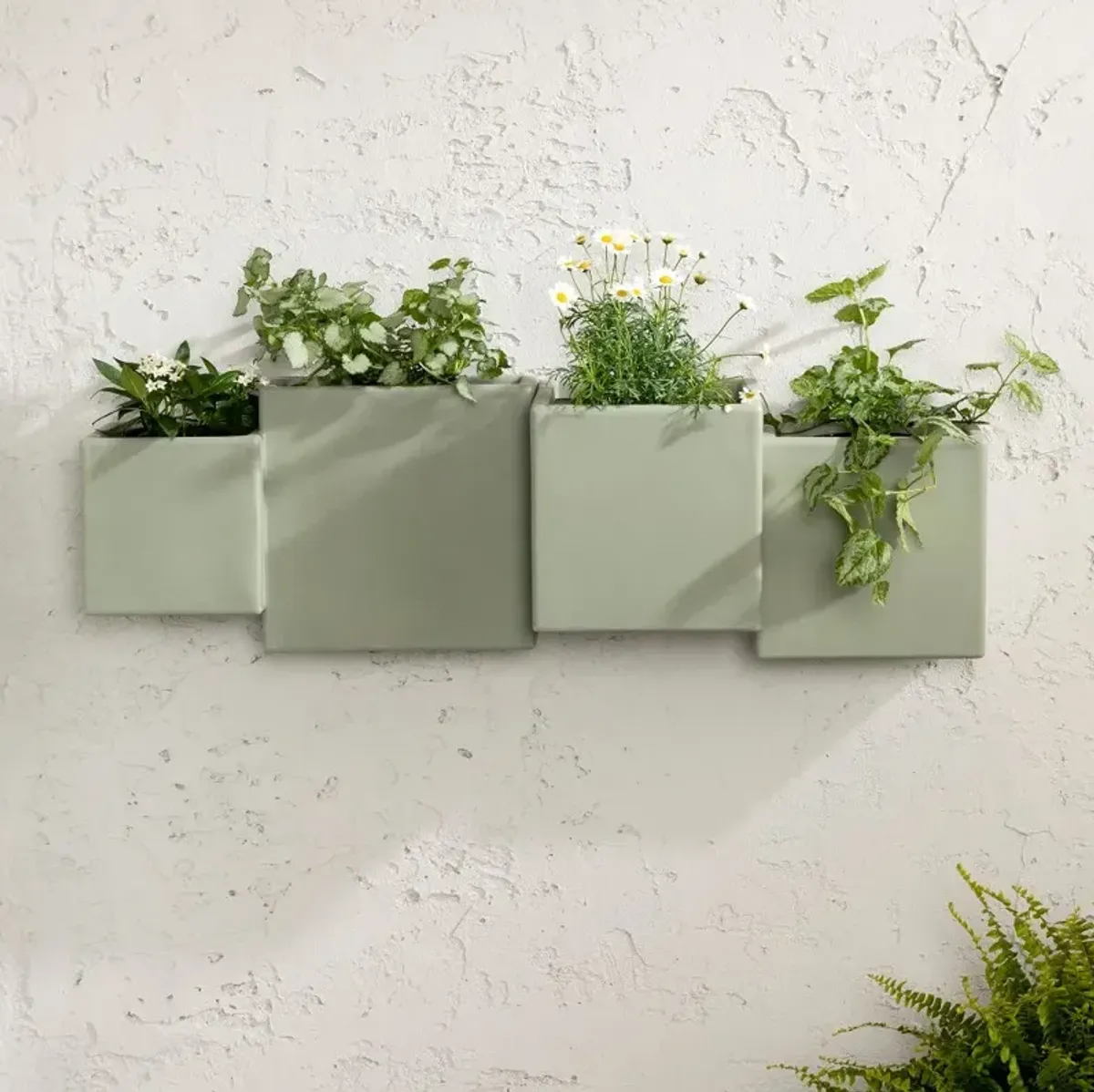 Dalya Sage Green Wall Planters, Set of 2 - South Shore