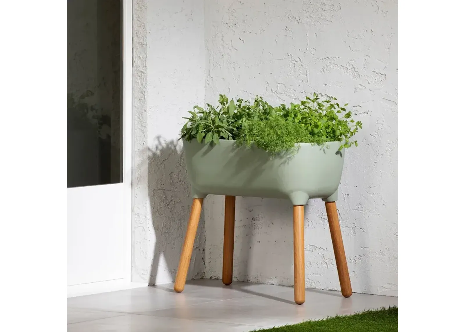 Dalya Sage Green Raised Planter - South Shore