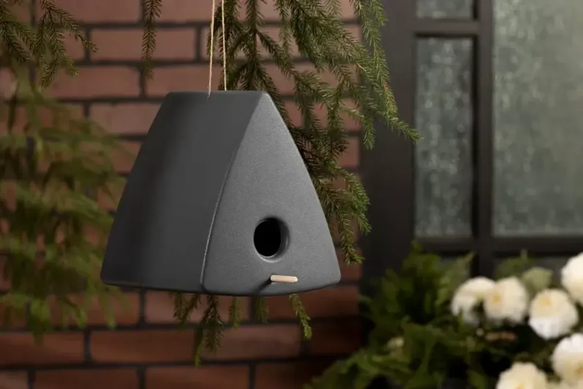 Dalya Dark Gray Triangle Decorative Birdhouse - South Shore