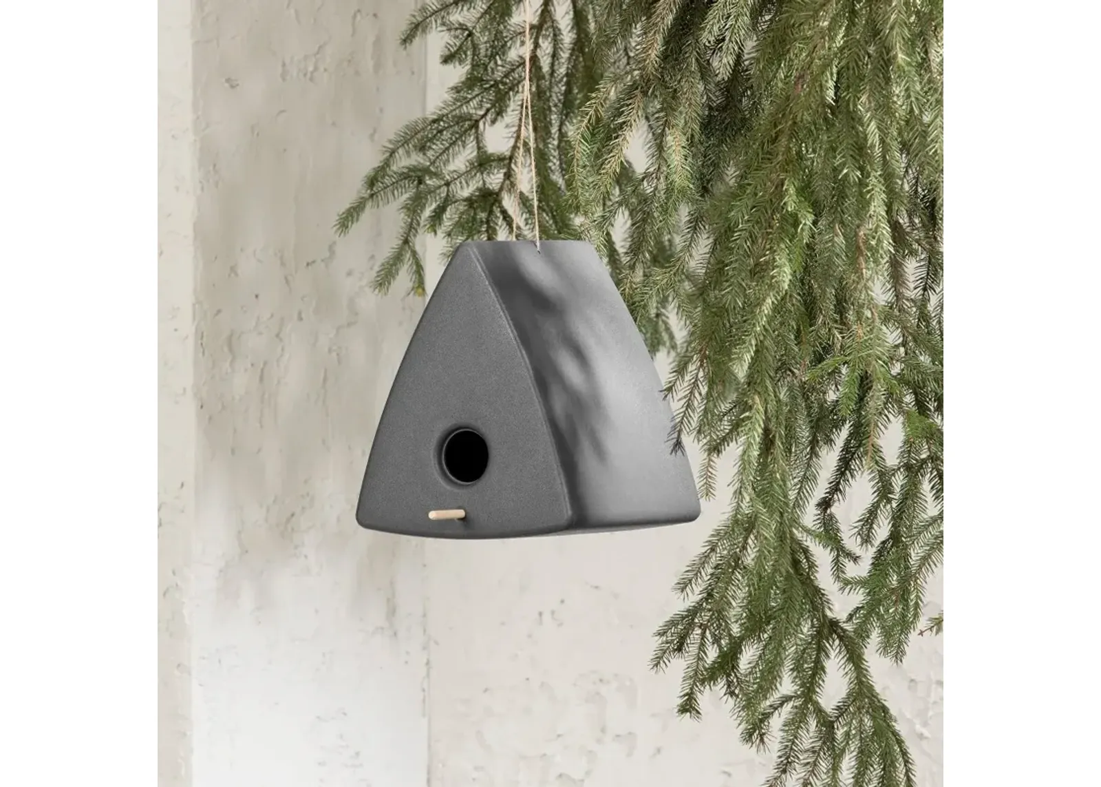 Dalya Dark Gray Triangle Decorative Birdhouse - South Shore