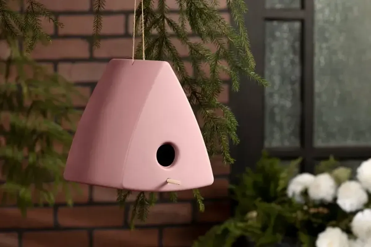 Dalya Pink Triangle Decorative Birdhouse - South Shore