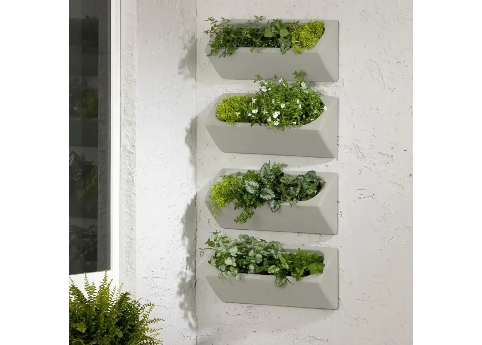 Dalya Greige Wall Planters, Set of 4