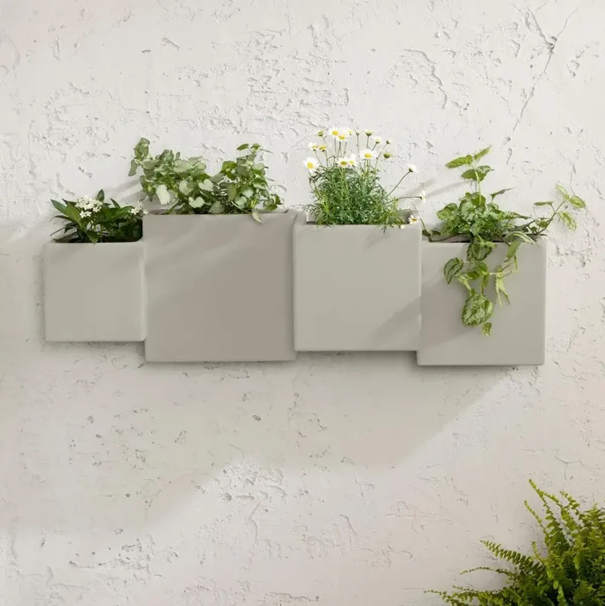 Dalya Greige Wall Planters, Set of 2 - South Shore