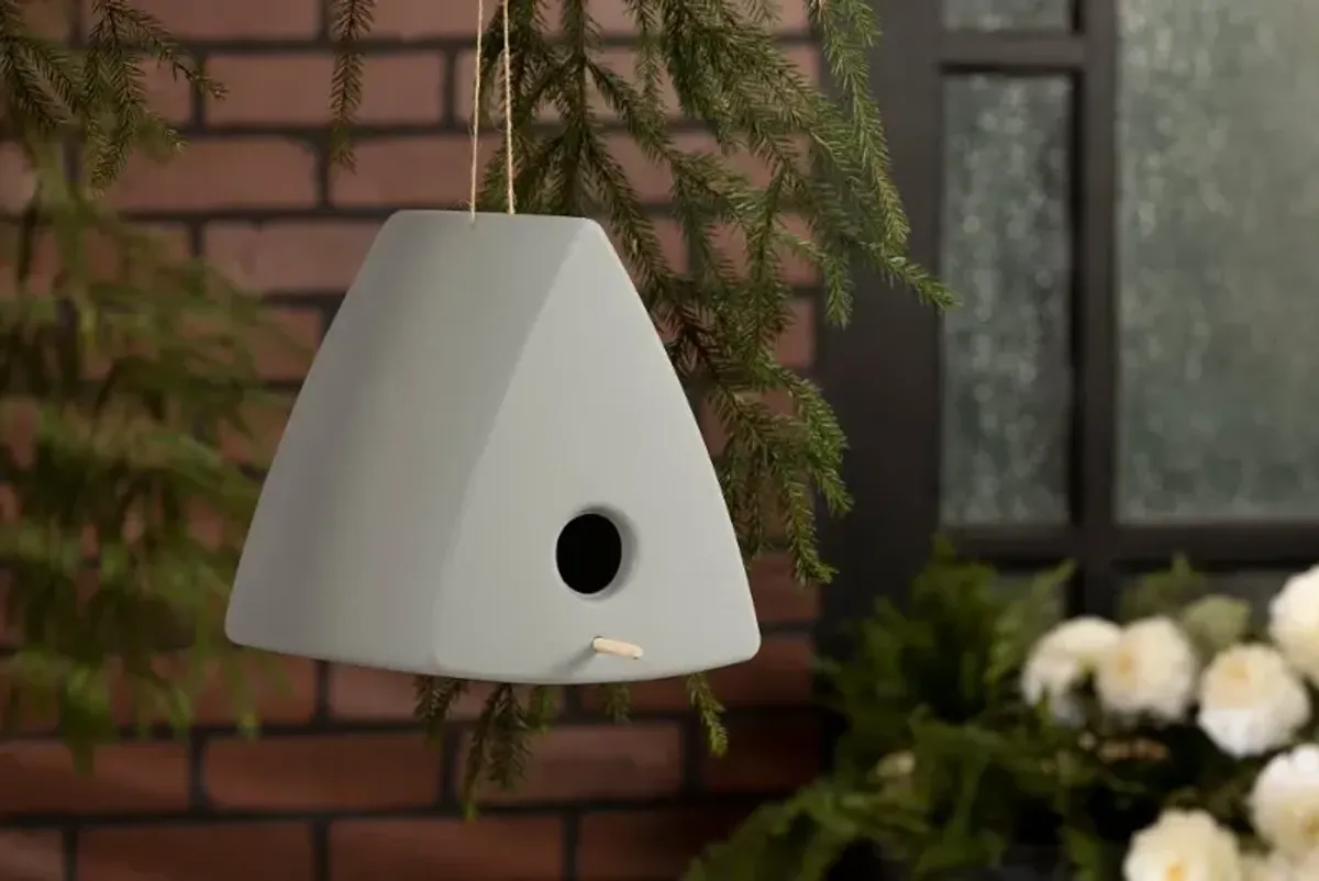 Dalya Greige Triangle Decorative Birdhouse - South Shore