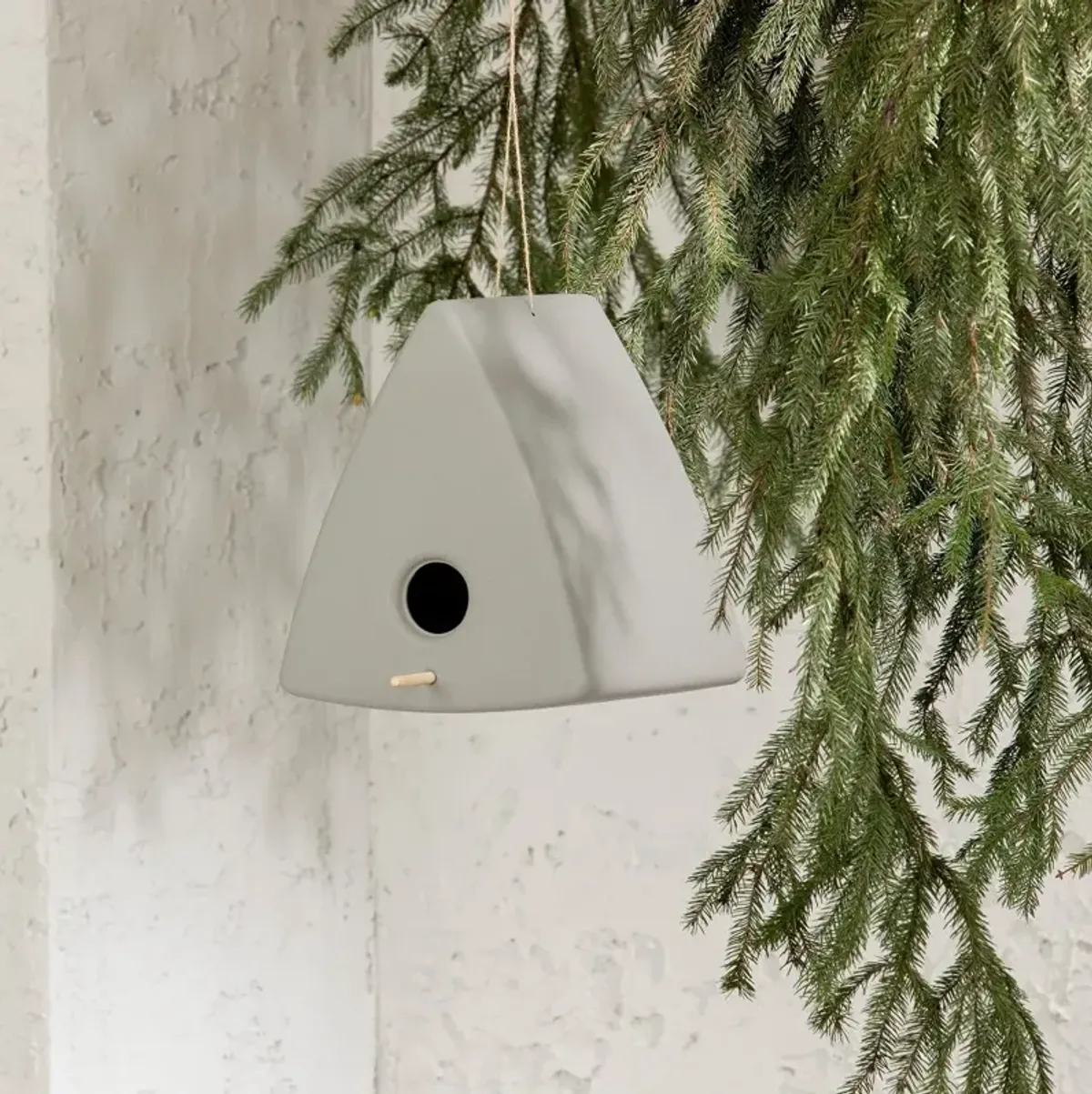 Dalya Greige Triangle Decorative Birdhouse - South Shore