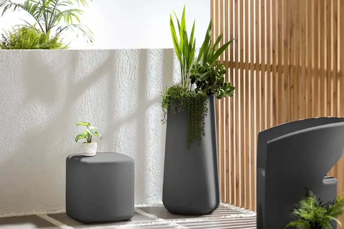 Dalya Dark Gray Outdoor Planter