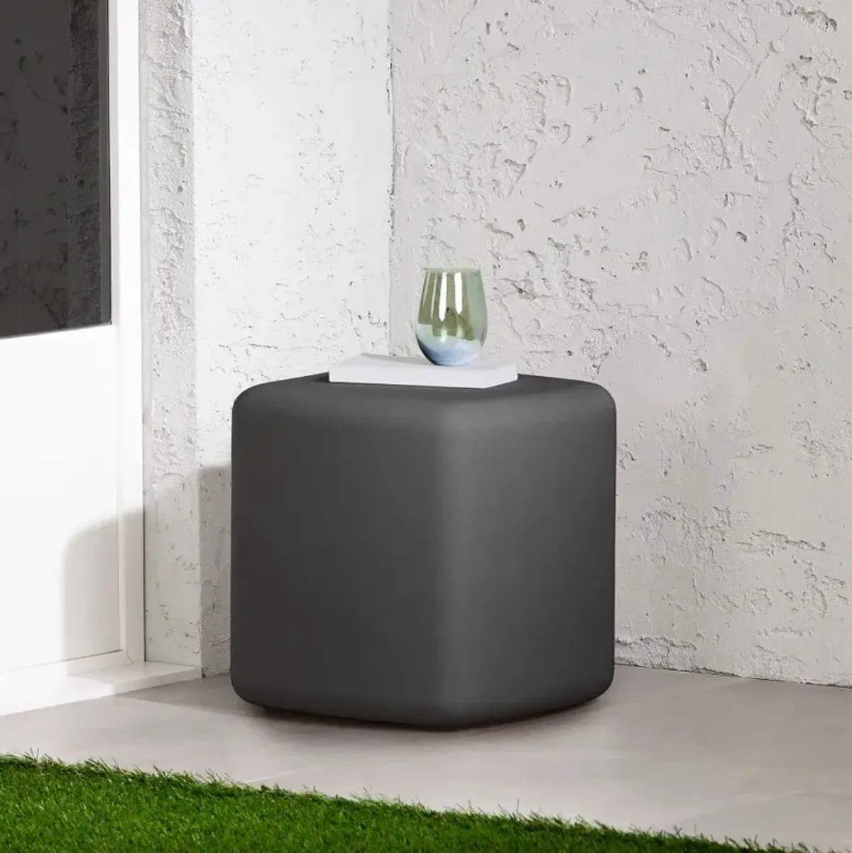 Dalya Dark Gray Outdoor Side Table - South Shore