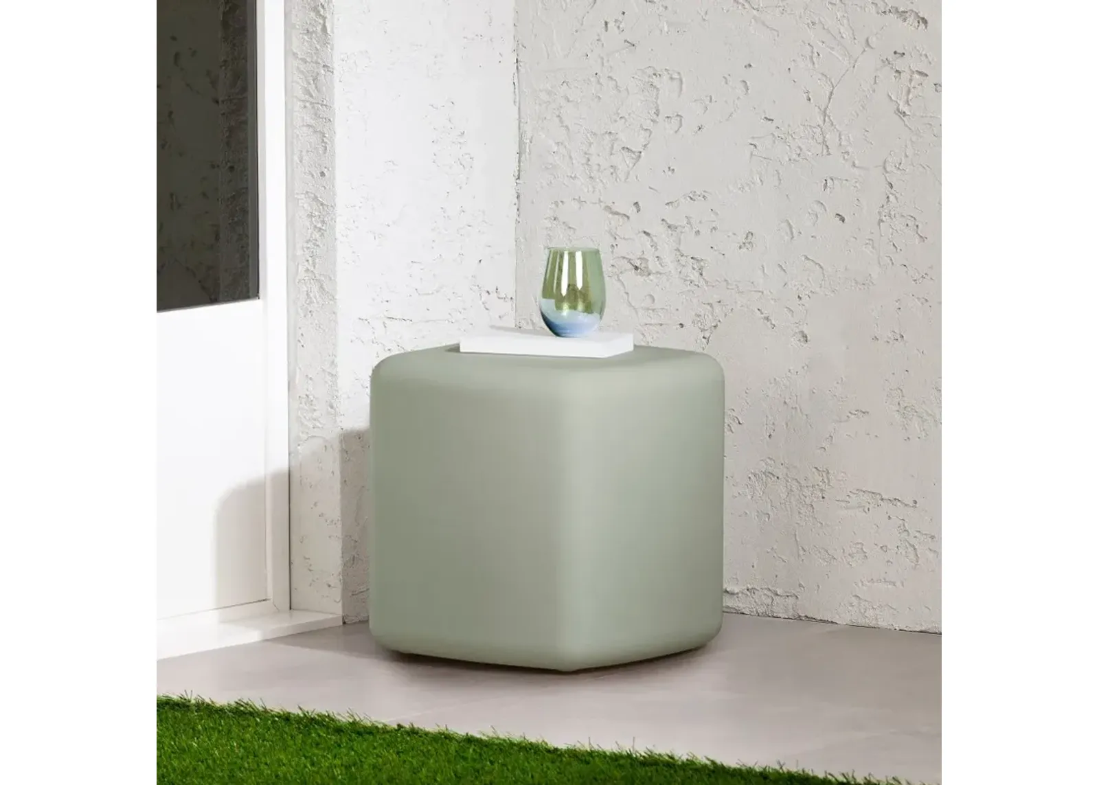 Dalya Sage Green Outdoor Side Table - South Shore