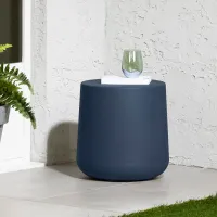 Dalya Blue Round Outdoor Side Table - South Shore