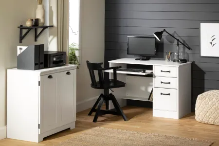 Farnel White Computer Desk - South Shore