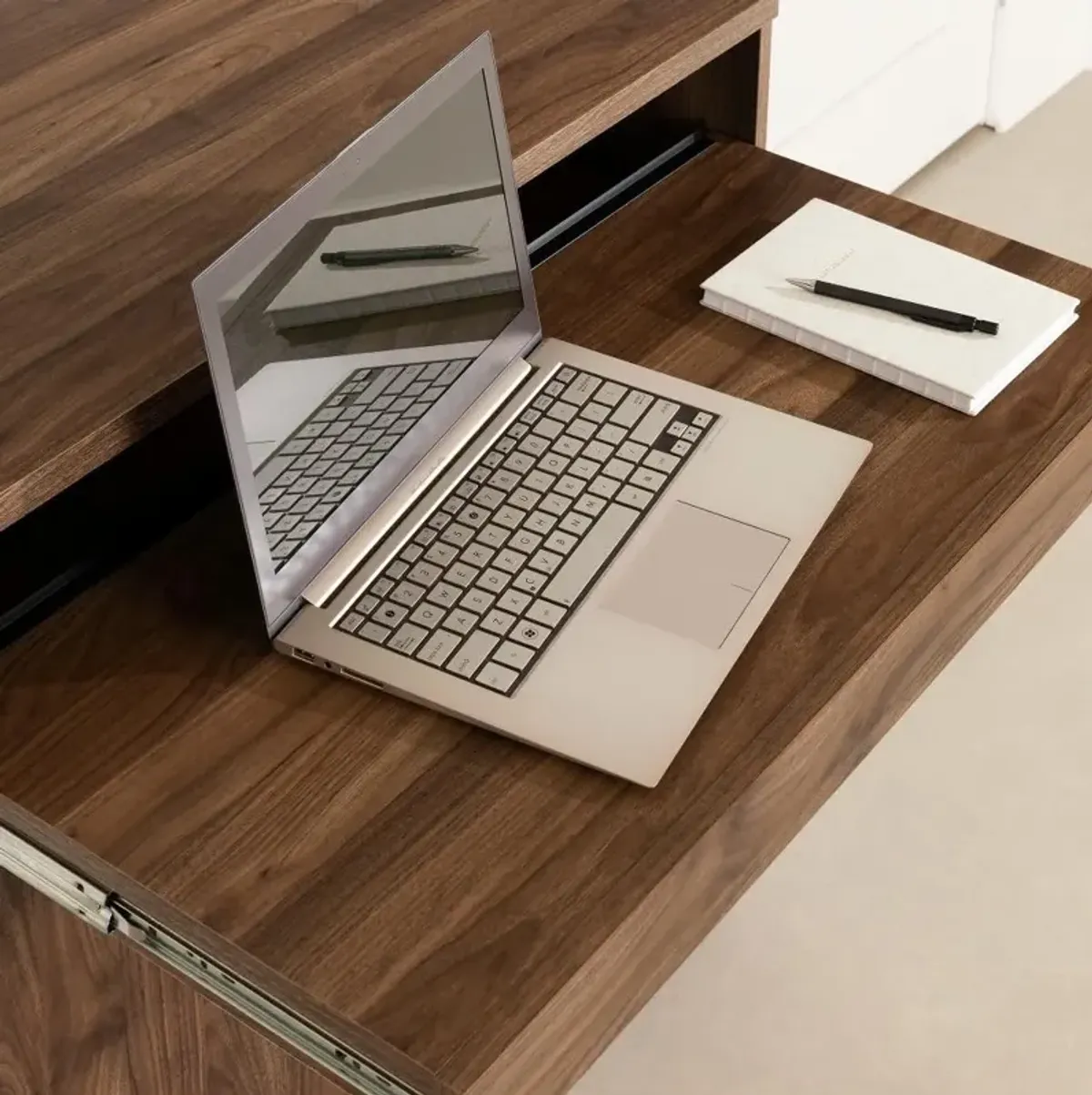 Flam Dark Brown Multi-Function Secretary Desk