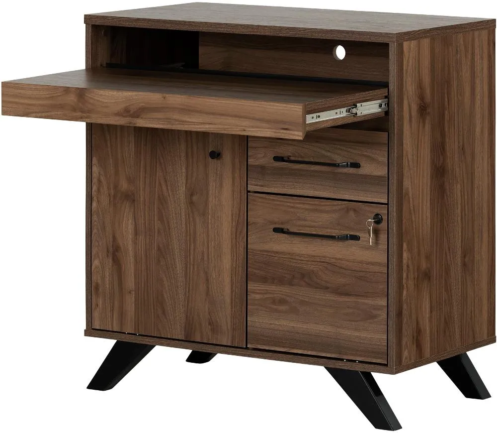 Flam Dark Brown Multi-Function Secretary Desk