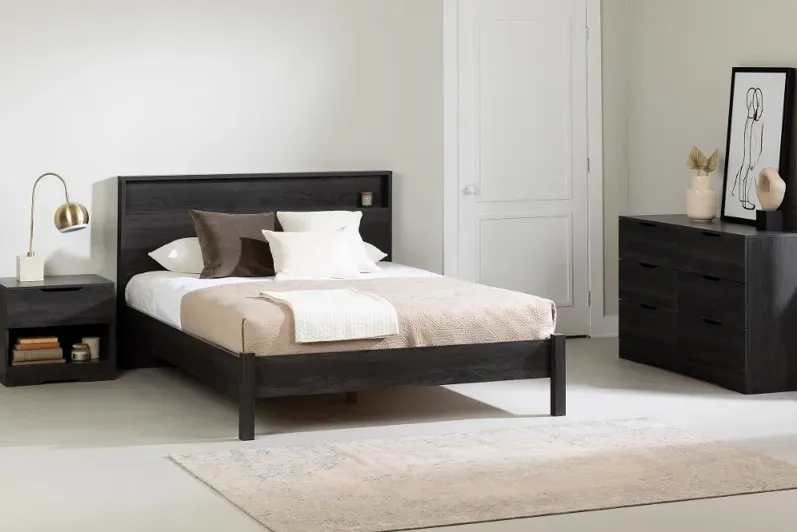 Holland Gray Oak Queen Platform Bed - South Shore