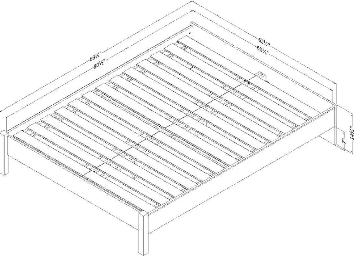 Holland Gray Oak Queen Platform Bed - South Shore