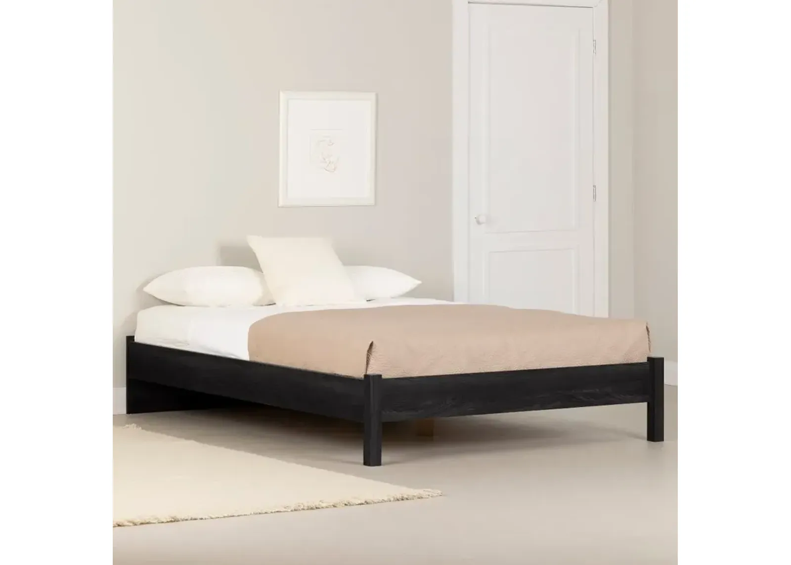 Holland Gray Oak Queen Platform Bed - South Shore