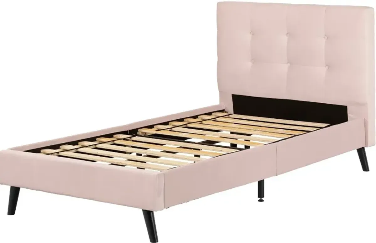 Maliza Pale Pink Twin Upholstered Platform Bed - South Shore