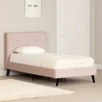 Maliza Pale Pink Twin Upholstered Platform Bed - South Shore