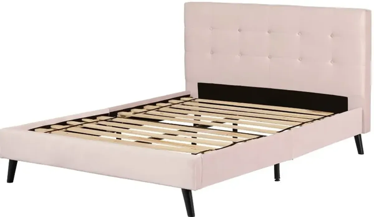 Maliza Pale Pink Queen Upholstered Platform Bed - South Shore