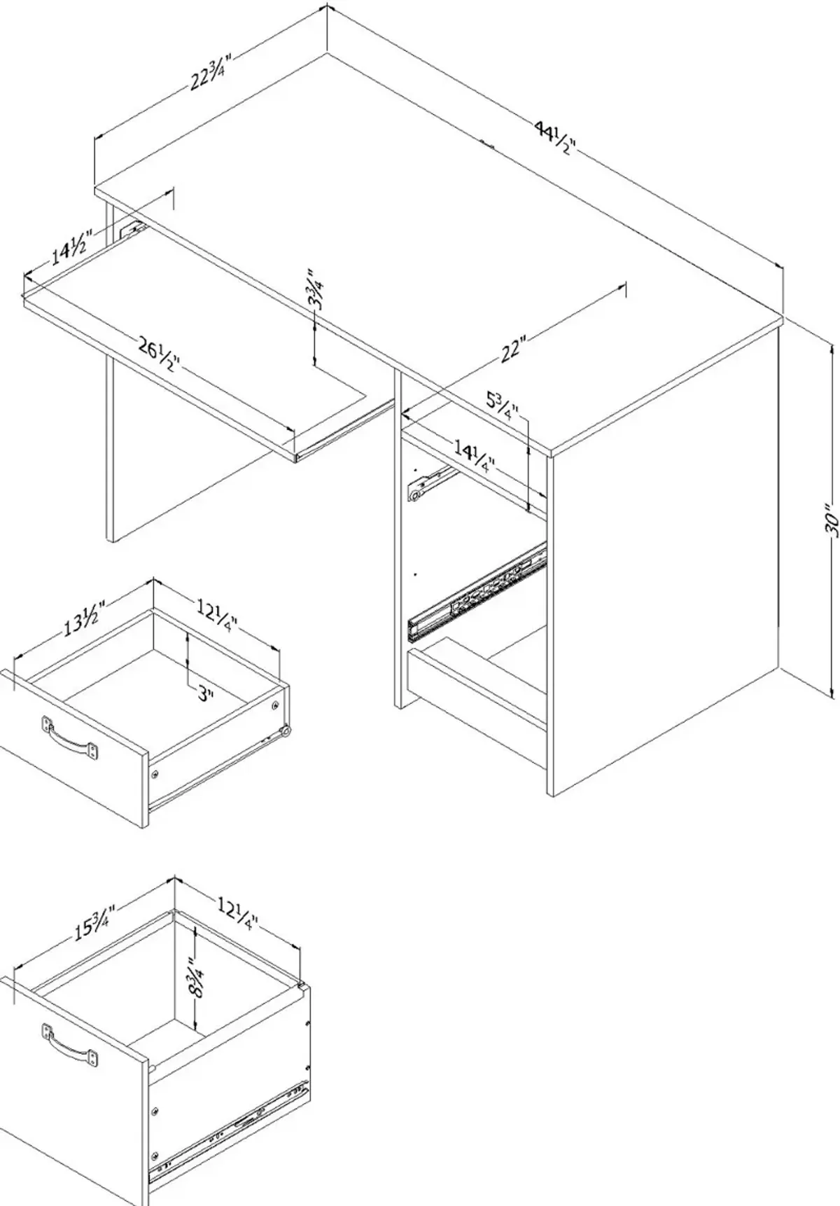 Tassio Gray Desk - South Shore