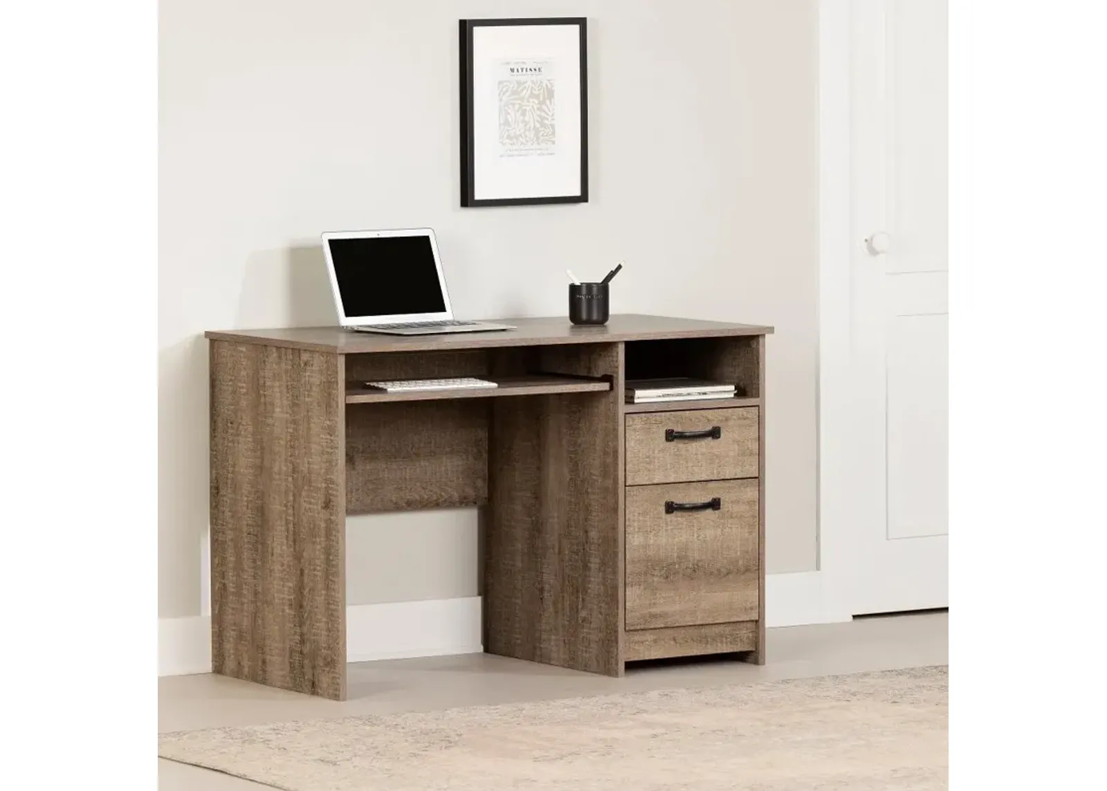 Tassio Medium Brown Desk - South Shore