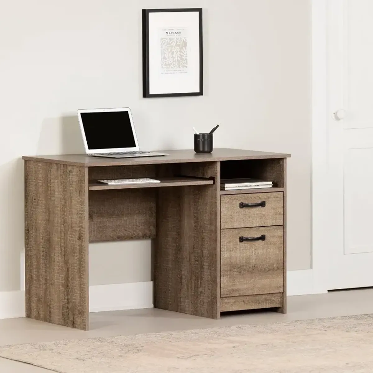 Tassio Medium Brown Desk - South Shore