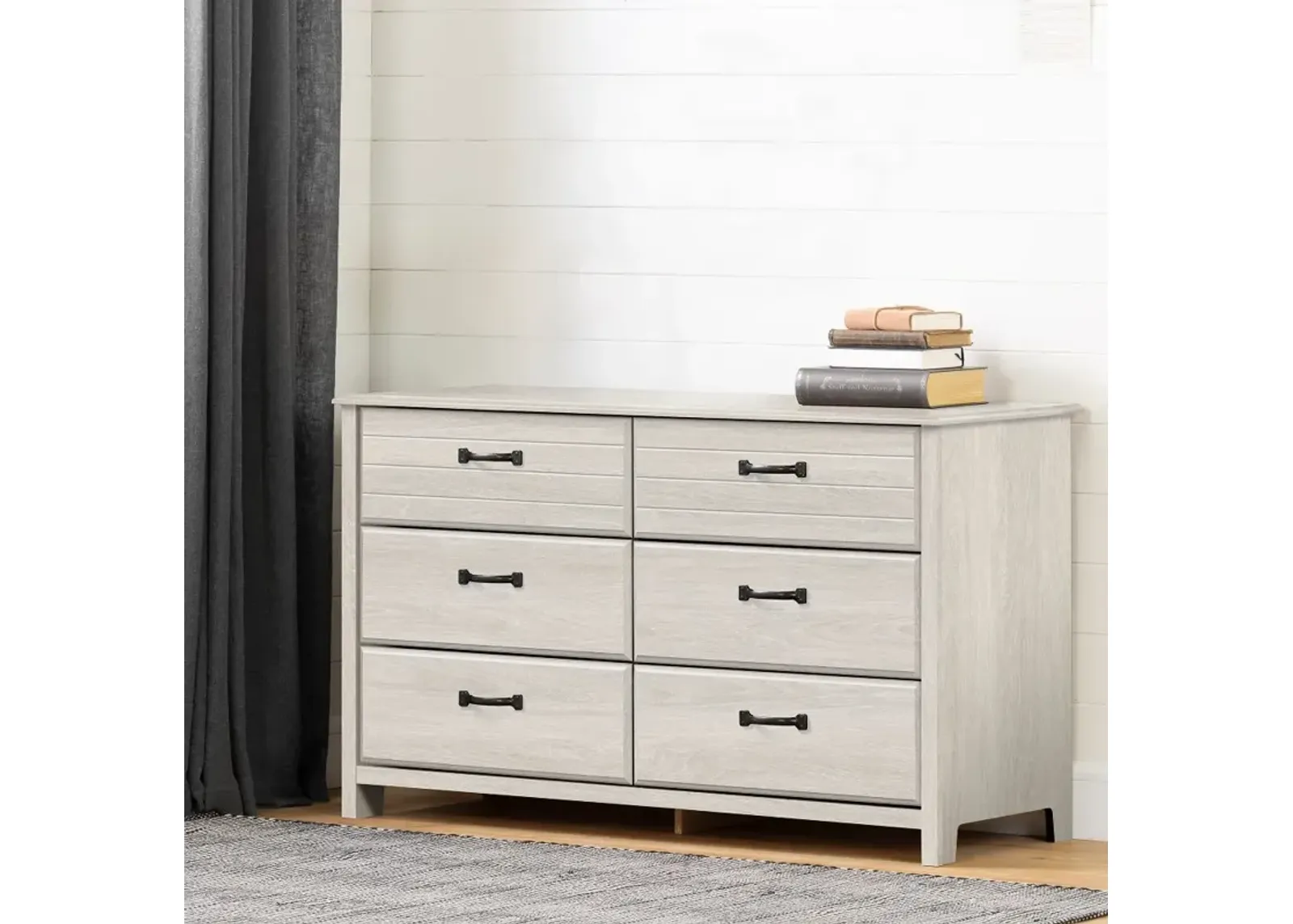 Ulysses Gray Oak 6-Drawer Double Dresser - South Shore