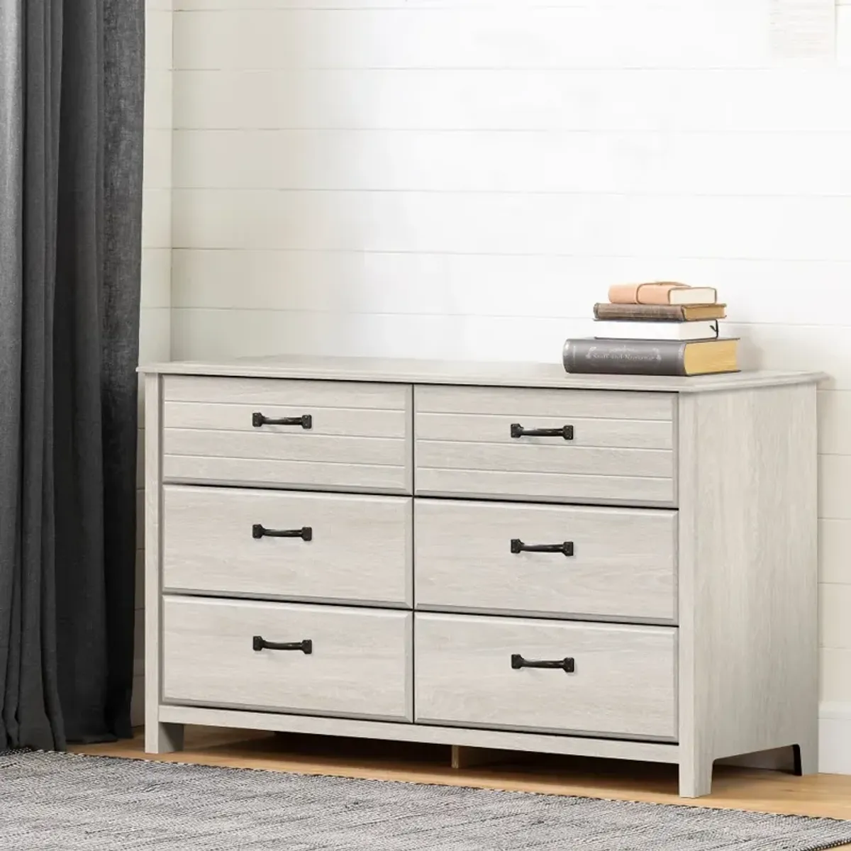 Ulysses Gray Oak 6-Drawer Double Dresser - South Shore