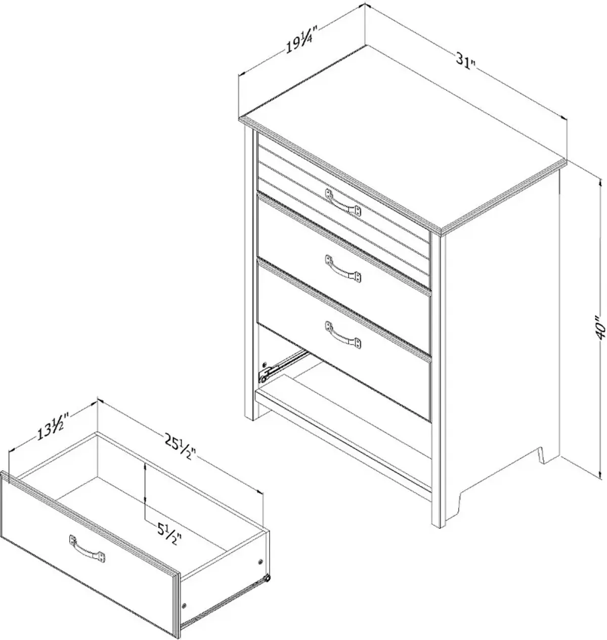 Ulysses Gray Oak 4-Drawer Chest - South Shore