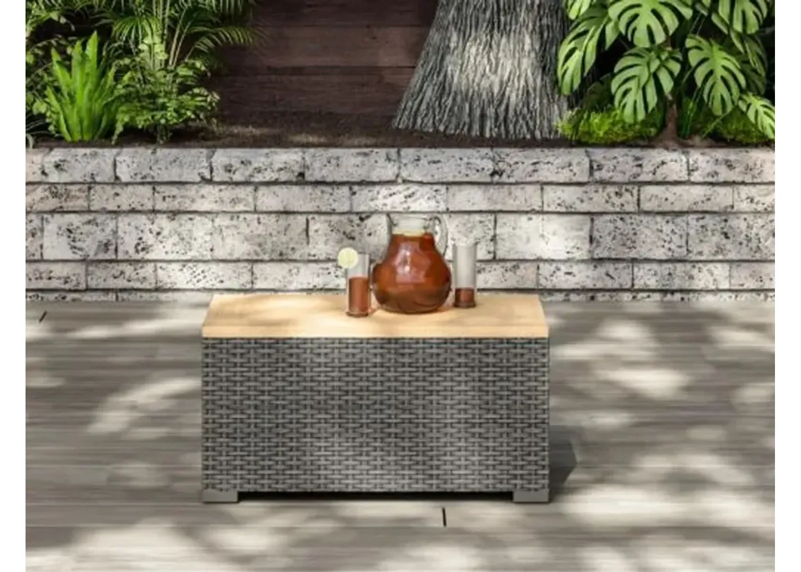 Boca Raton Brown Outdoor Storage Table