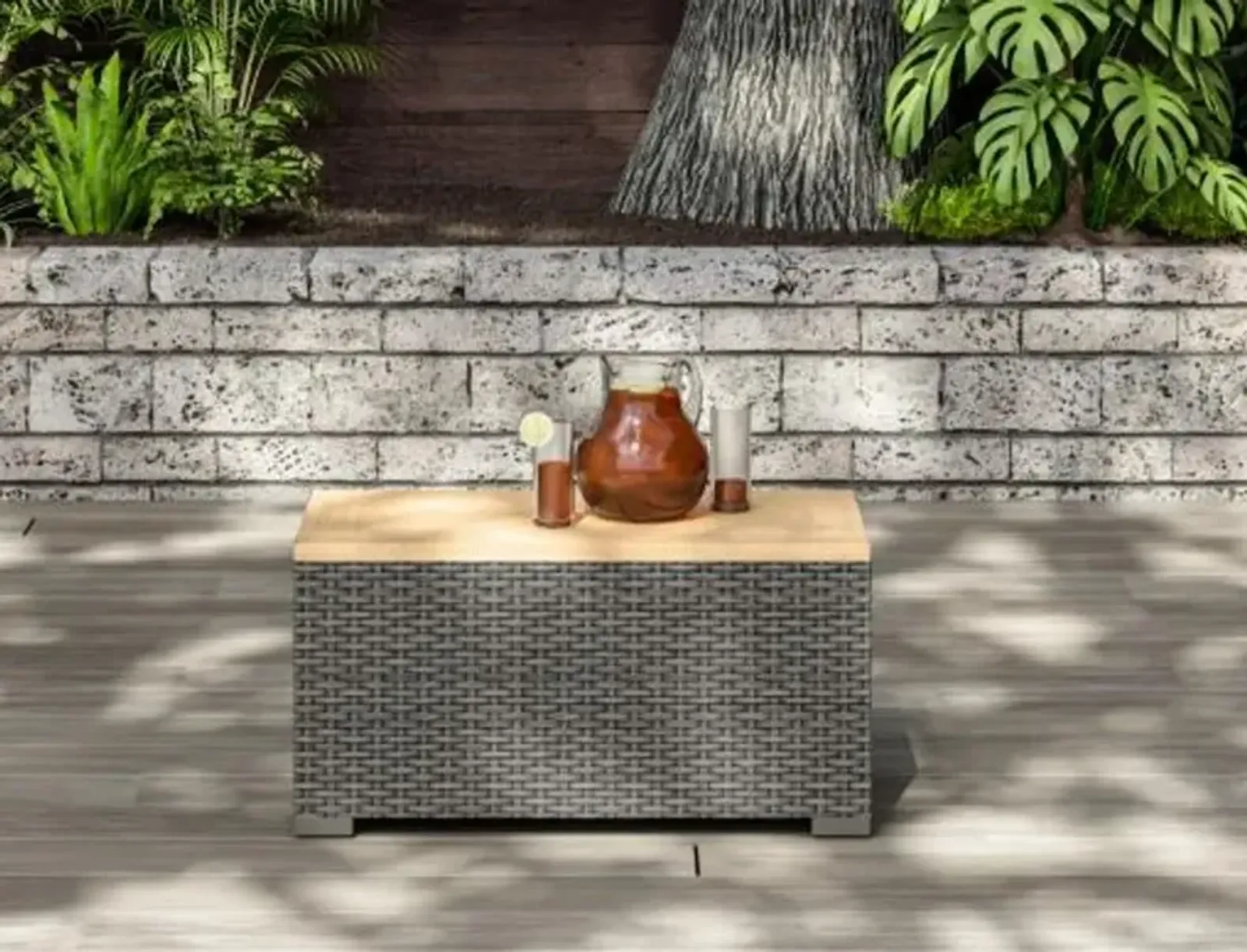 Boca Raton Brown Outdoor Storage Table