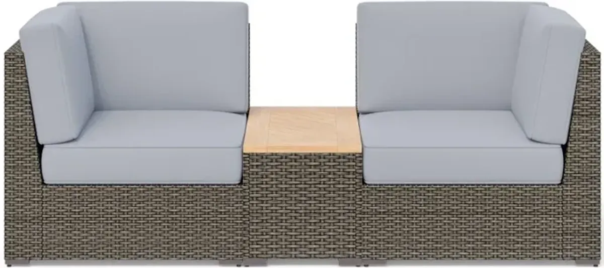 Boca Raton Gray Outdoor 3 Piece Set with Storage Table