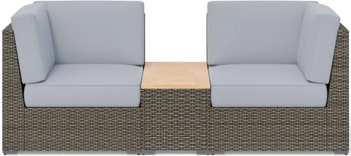 Boca Raton Gray Outdoor 3 Piece Set with Storage Table