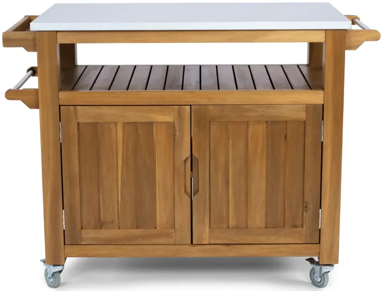 Maho Brown Outdoor Cart with Double Doors