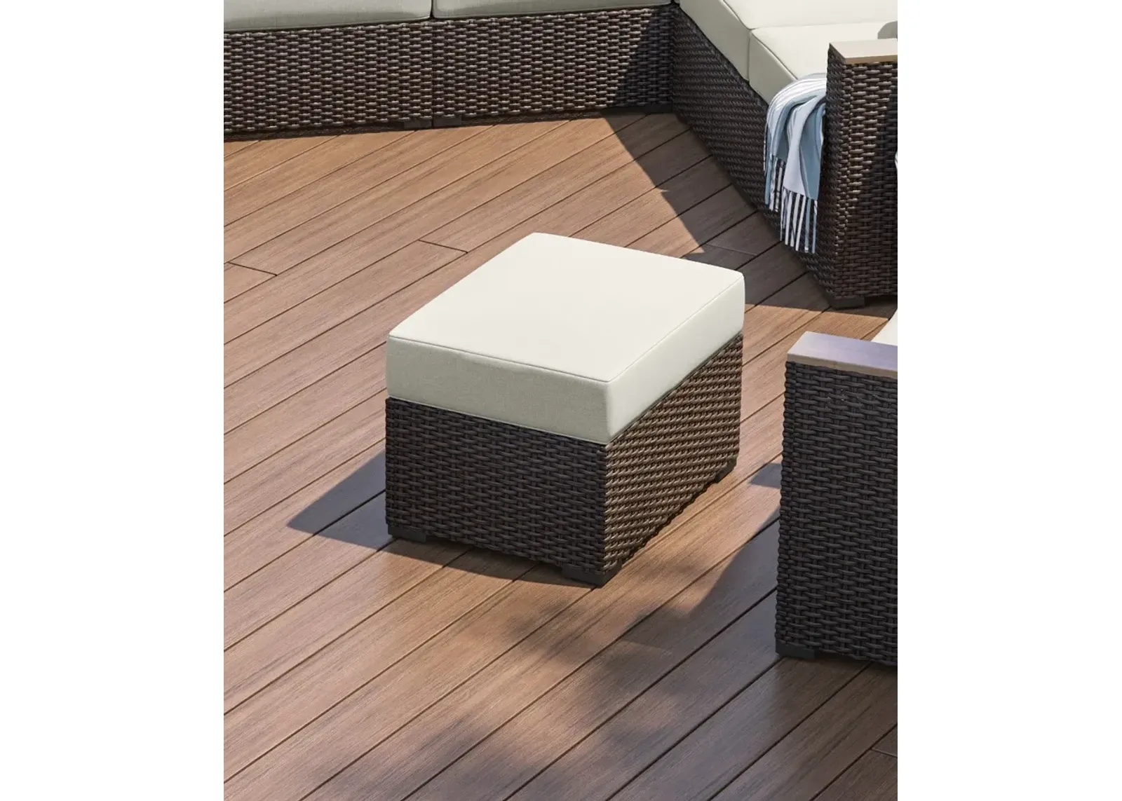 Palm Springs Brown Outdoor Ottoman