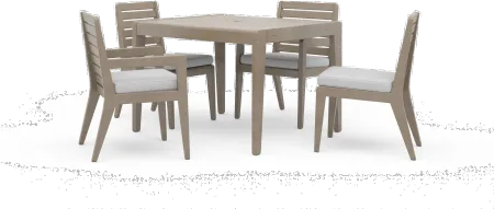 Sustain Brown 5 Piece Outdoor Dining Table with Armchairs