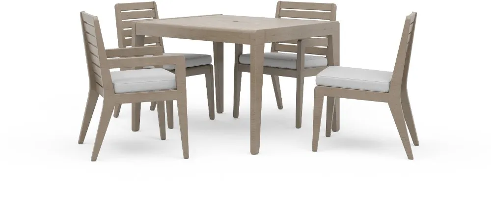 Sustain Brown 5 Piece Outdoor Dining Table with Armchairs