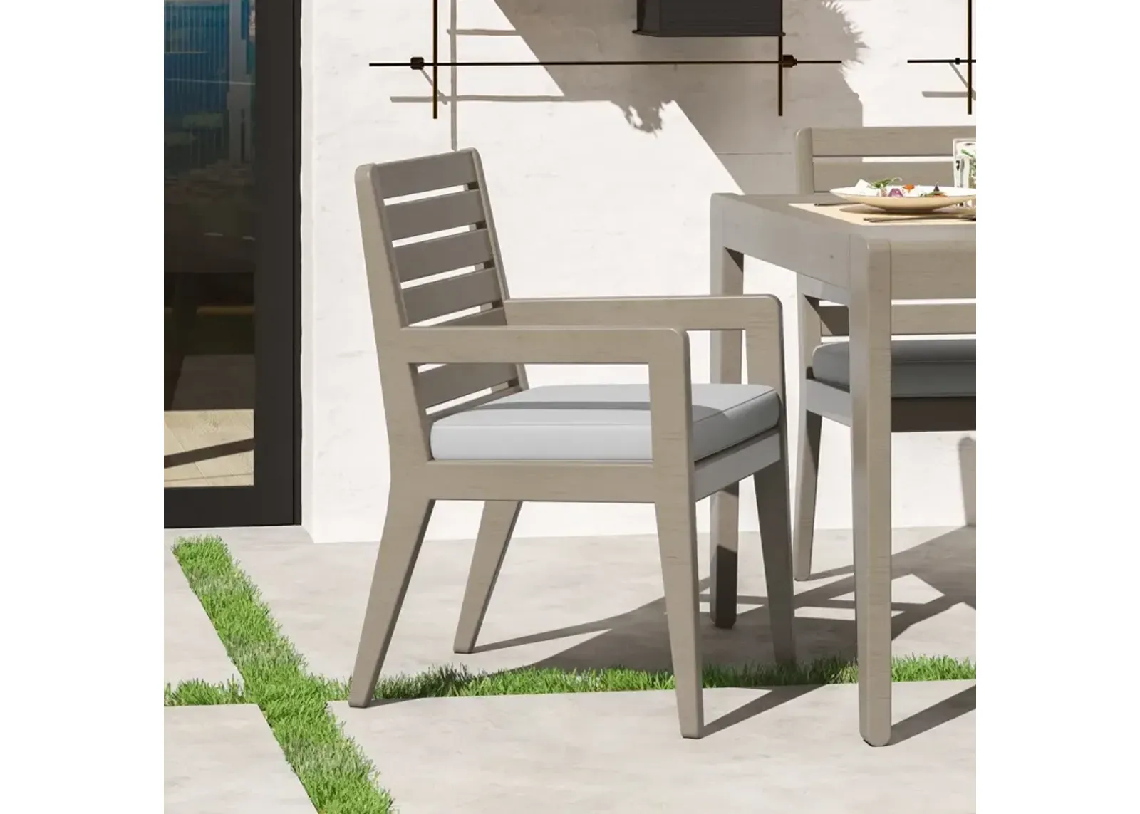 Sustain Brown Outdoor Dining Armchair set of Two