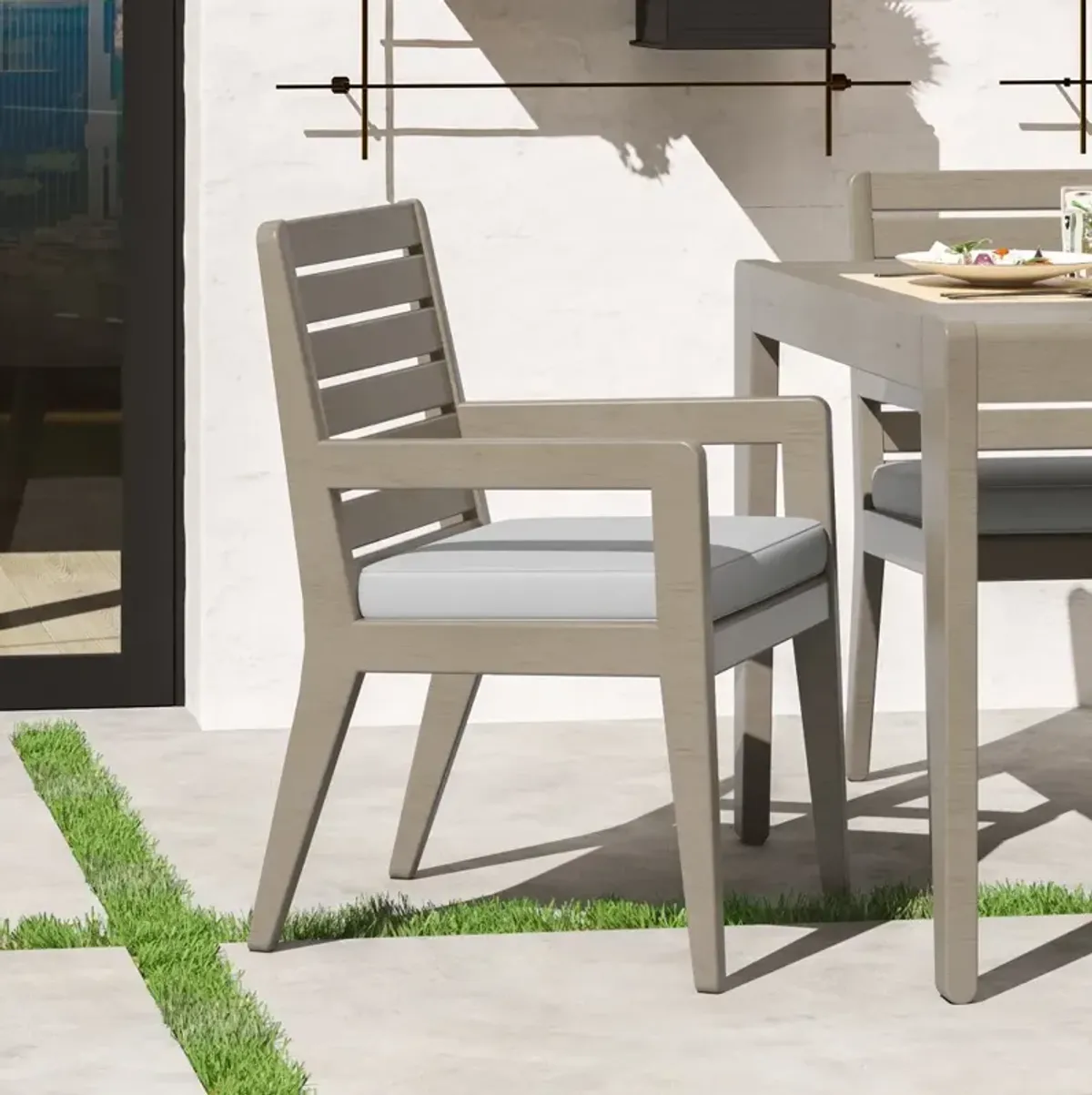 Sustain Brown Outdoor Dining Armchair set of Two