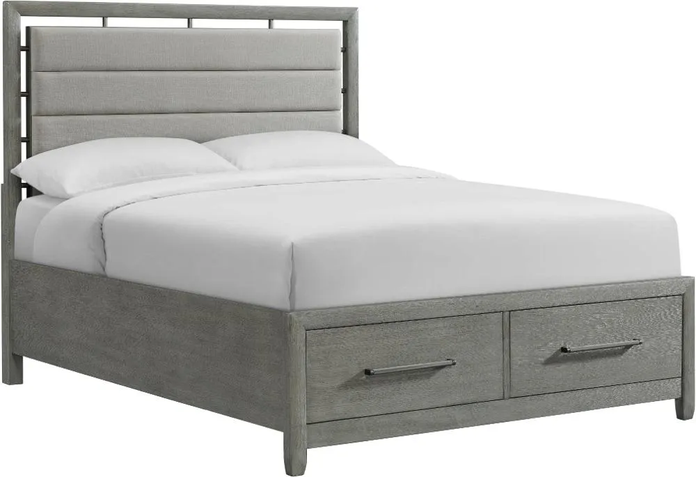 Chelsea Gray Queen Storage Bed