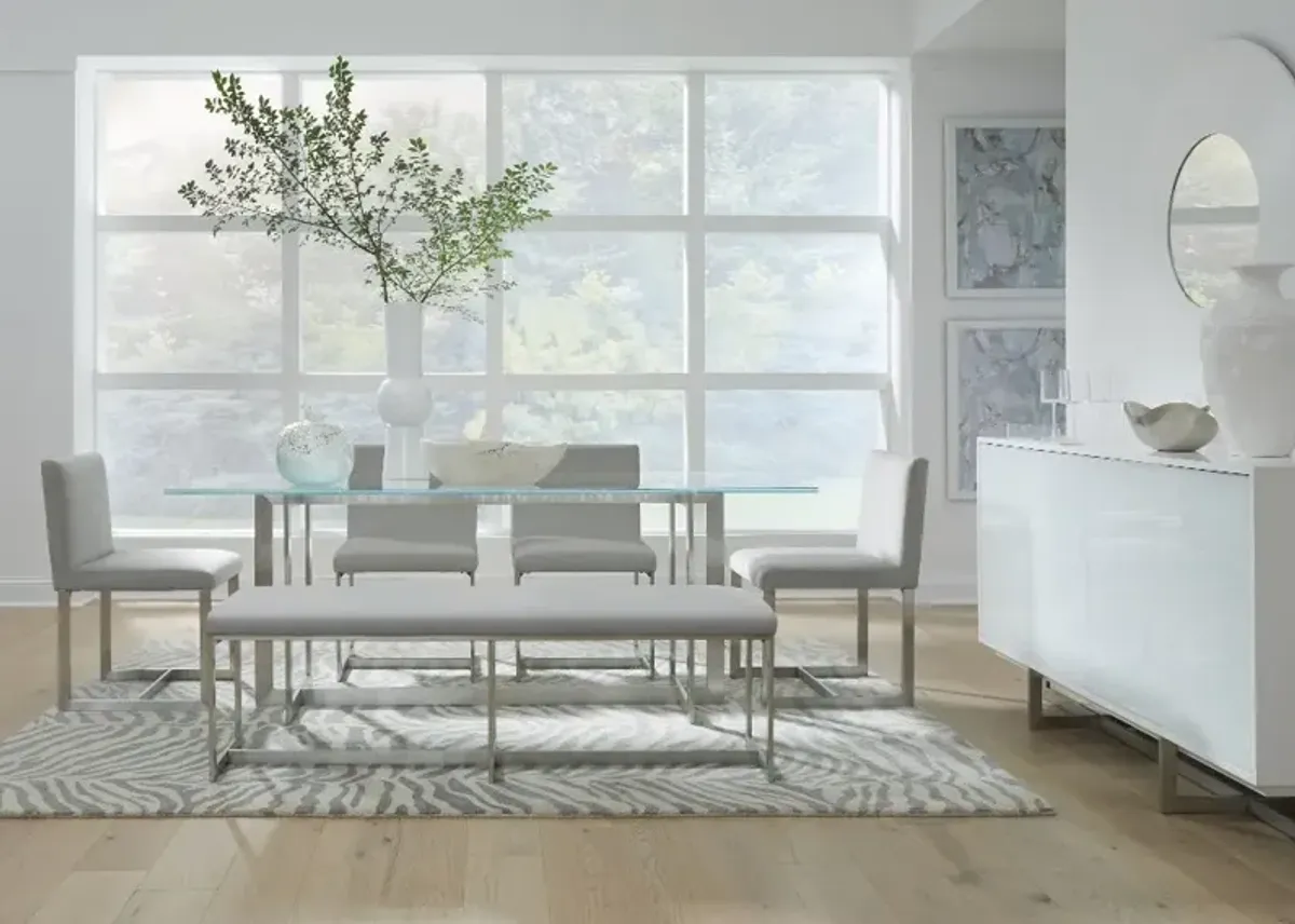 Eliza Glass and Metal 6 Piece Dining Set