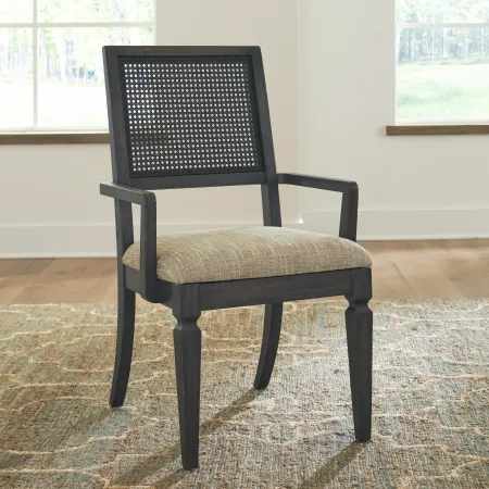 Caruso Heights Charcoal Dining Arm Chair