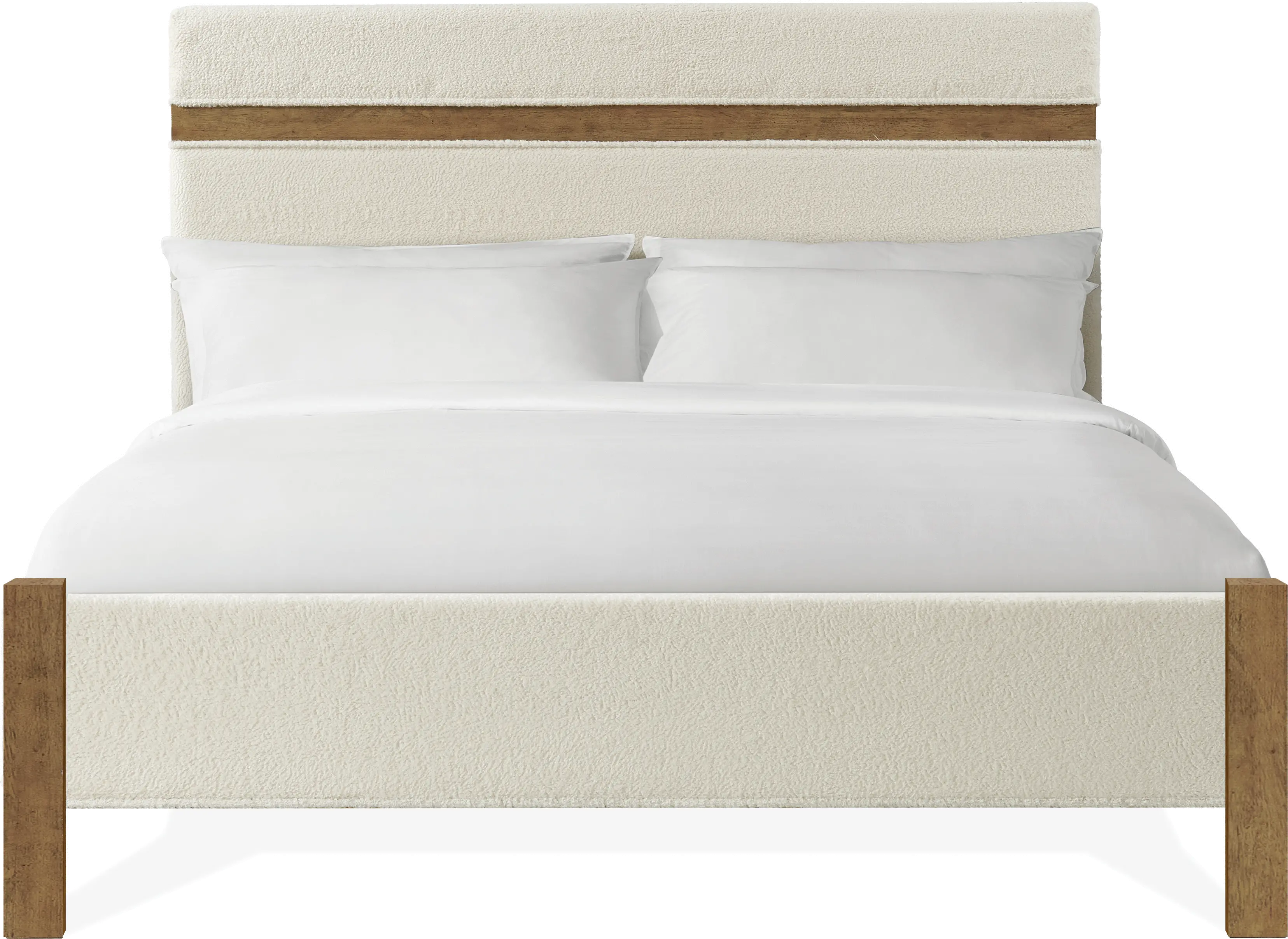 Bozeman Off White and Brown Queen Upholstered Bed
