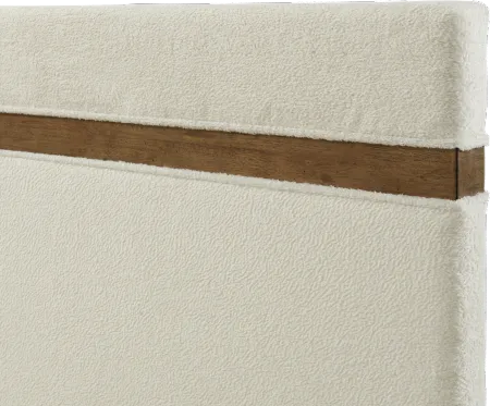Bozeman Off-White and Brown King Upholstered Bed