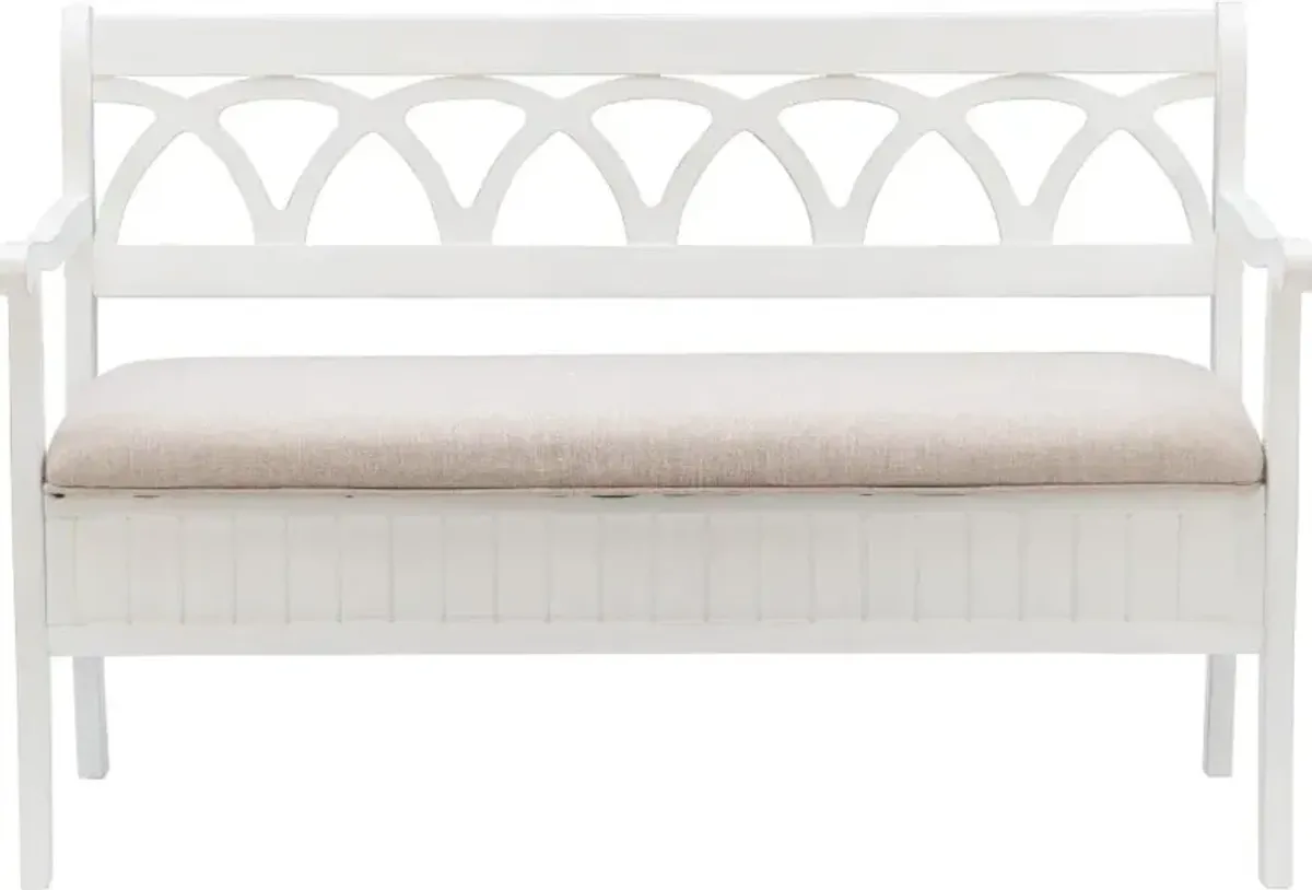 Winslett White Storage Bench