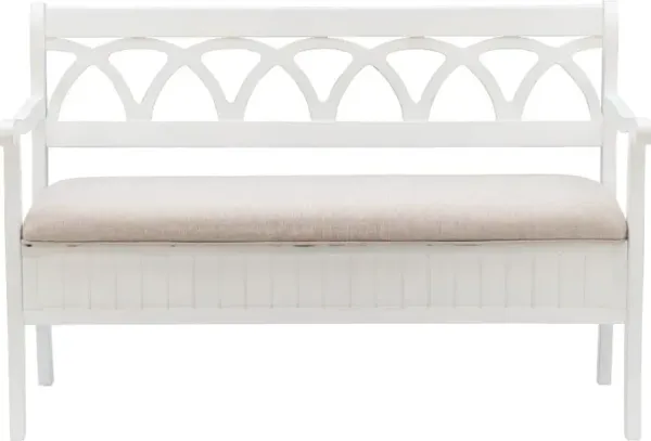 Winslett White Storage Bench