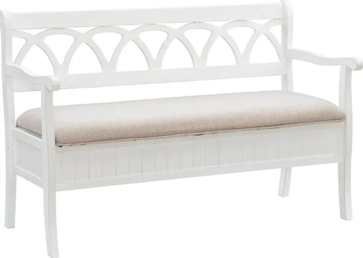 Winslett White Storage Bench