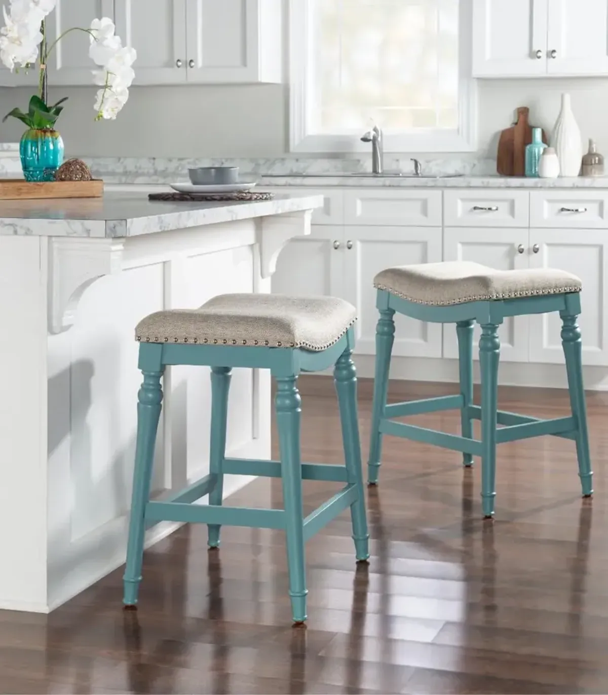 Lockhart Blue Counter Height Stool