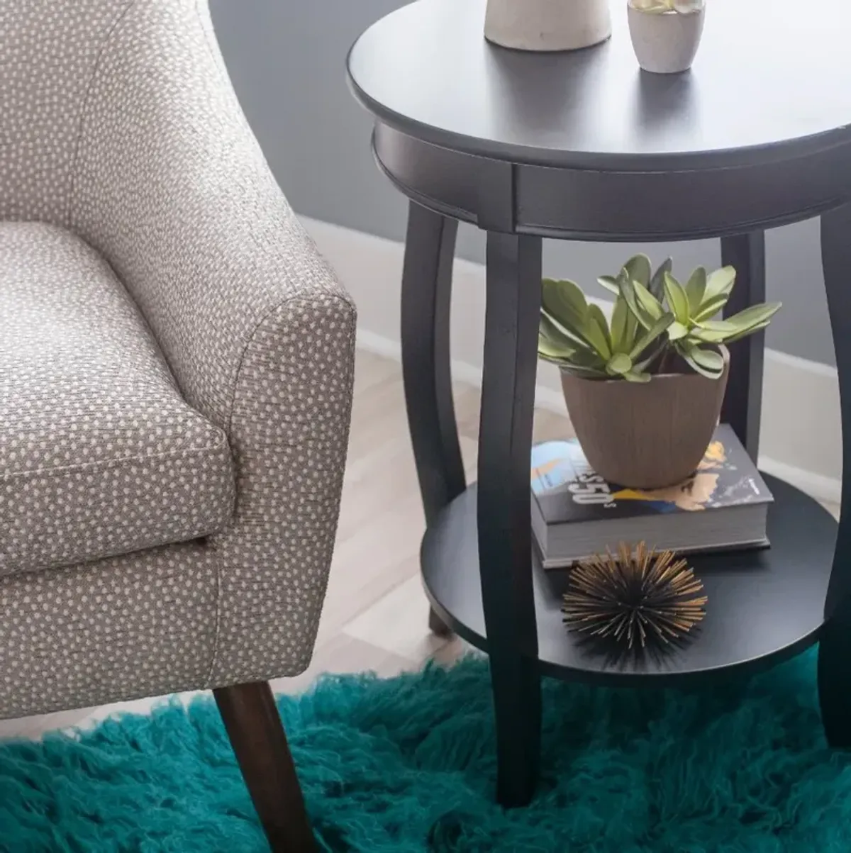 Rainbow Black End Table